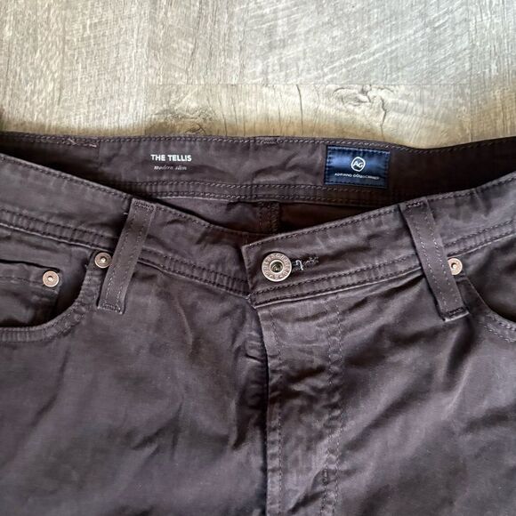 AG Adriano Goldschmied The Tellis Dark Brown Pants mens size 33 office work - Picture 2 of 8